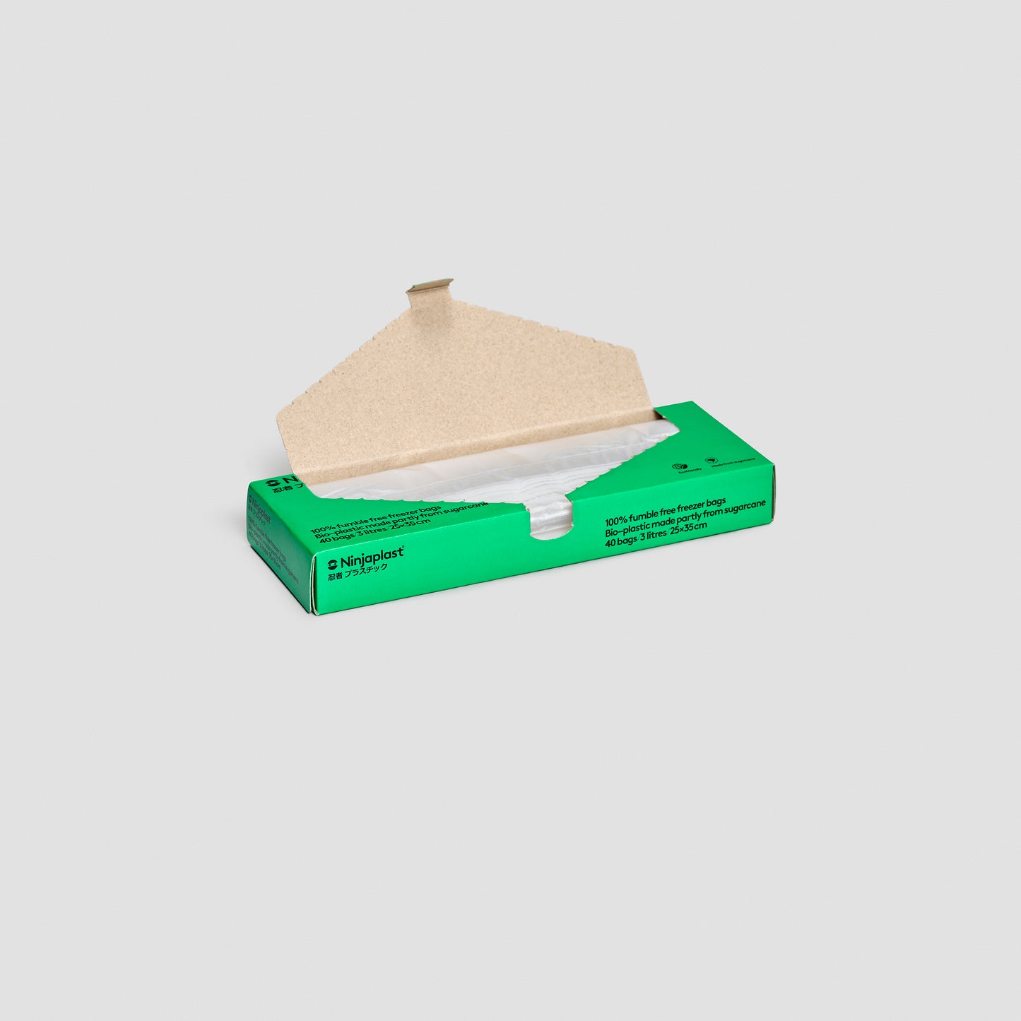 Gefrierbeutel Bioplastik, 3 Liter 40er-Pack